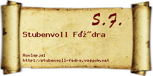 Stubenvoll Fédra névjegykártya